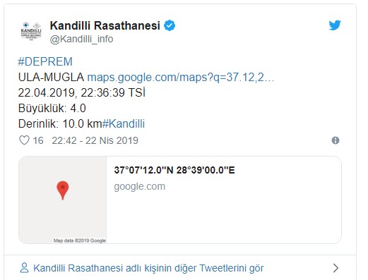 Son Dakika! Muğla Ula'da Peş Peşe 2 Deprem Yaşandı!