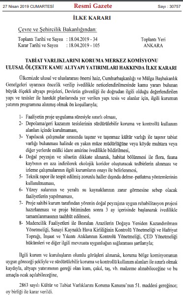 Tabiat VKM Merkez Komisyonu Altyapı Yatırımları İlke Kararı!