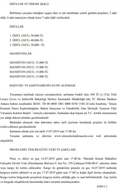 Çevre ve Şehircilik Bakanlığı 180 Bin Lira Para Ödüllü Fikir Yarışması Düzenliyor