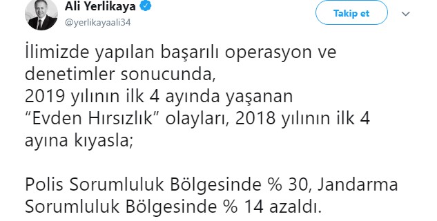 İstanbul Valisi Yerlikaya "Evden Hırsızlık Olayları Azaldı"