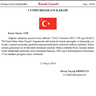 Denizli Sarayköy TEİAŞ Acele Kamulaştırma Kararı