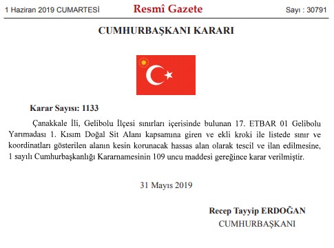 Cumhurbaşkanı Erdoğan İmzaladı! "Gelibolu Yarımadası Kesin Korunacak Hassas Alan" İlan Edildi