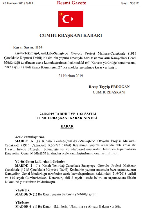 İzmir, Balıkesir, Çanakkale, Konya Bandırma İçin Acele Kamulaştırma Kararları Resmi Gazete İle Yayımlandı!