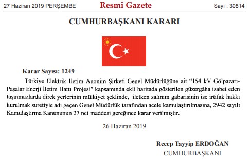 Bingöl, Ağrı, Antalya, Gaziantep, Kırıkkale, Bilecik ve Karaman Acele Kamulaştırma Kararı Resmi Gazete İlanları