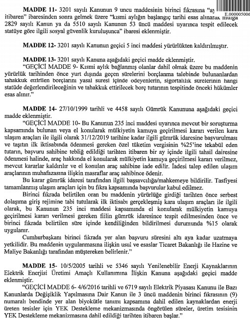 32 Maddelik Yeni Torba Yasa Ekonomi Paketi Kanun Teklifi Maddeleri