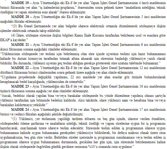 Yapım İşleri İhaleleri Uygulama Yönetmeliği Değiştirildi!