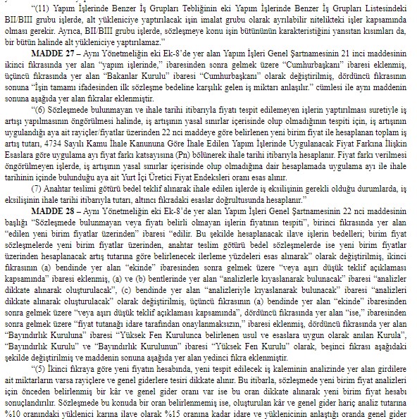 Yapım İşleri İhaleleri Uygulama Yönetmeliği Değiştirildi!