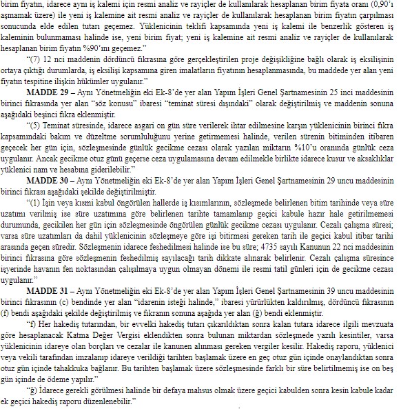 Yapım İşleri İhaleleri Uygulama Yönetmeliği Değiştirildi!