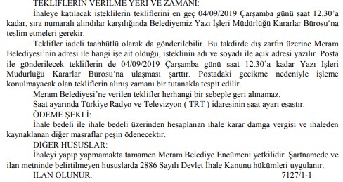 Konya Meram Belediyesi Teraslı Restoran Satışı İçin İhale İlanı Yayımladı!