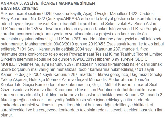 Poyraz İnşaat Konkordato İstedi! İnşaat Firmaları Krizden Çıkamadı