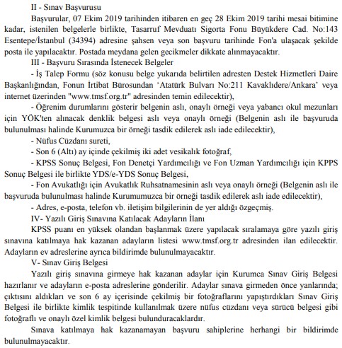 TMSF Personel Alımı 2019 İlanı Yayımlandı! Fon Denetçi Yardımcısı, Fon Uzmanı ve Avukatı Alınıyor