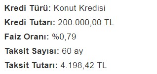 0.79 Konut Kredisi Hesaplama ve Ziraat Bankası, Halkbank, Vakıfbank Anlaşmalı Konut Projeleri Listesi