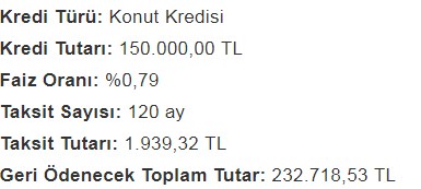 0.79 Konut Kredisi Hesaplama ve Ziraat Bankası, Halkbank, Vakıfbank Anlaşmalı Konut Projeleri Listesi