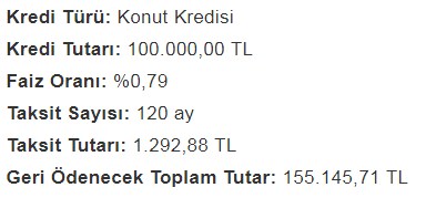 0.79 Konut Kredisi Hesaplama ve Ziraat Bankası, Halkbank, Vakıfbank Anlaşmalı Konut Projeleri Listesi