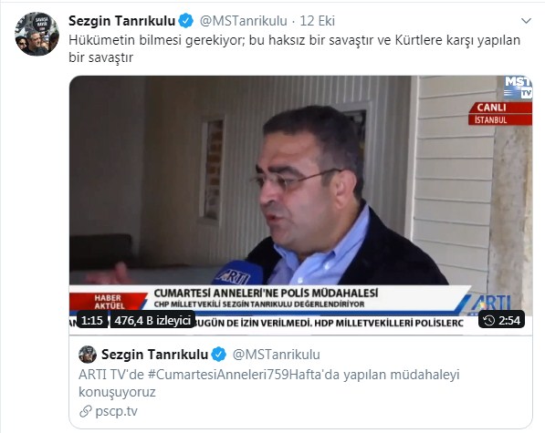 CHP'li Sezgin Tanrıkulu Hakkında Neden Soruşturma Açıldı, Tanrıkulu Suriye Operasyonu Paylaşımı Twitter!