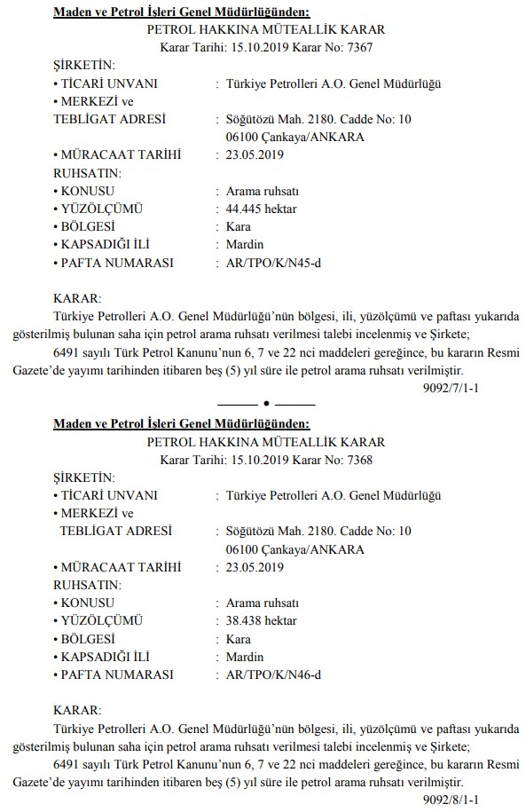 Türkiye Petrol Aramaya Devam Ediyor! TPAO Petrol Arama Ruhsatı Alan Şirketler Resmi Gazete İle Yayımlandı