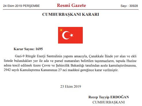 Çevre ve Şehircilik Bakanlığı Çanakkale, Kayseri ve Burdur İçin Acele Kamulaştırma Kararı Resmi Gazete İle Yayımlandı!