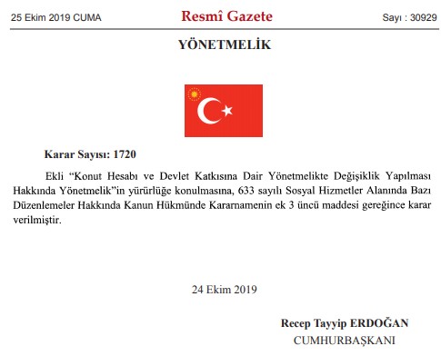 Konut Hesabı ve Devlet Katkısına Dair Yönetmelik Resmi Gazete İle Değiştirildi!