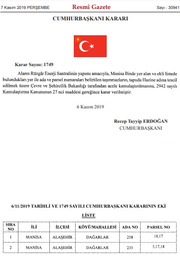 Çevre ve Şehircilik Bakanlığı İstanbul, Manisa, Bursa ve Kırklareli İçin Acele Kamulaştırma Kararları Yayımlandı!