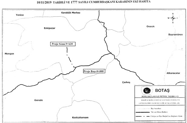 BOTAŞ Şanlıurfa, Karabük, Artvin, Rize, Antalya ve Burdur İllerinde Acele Kamulaştırma Kararı