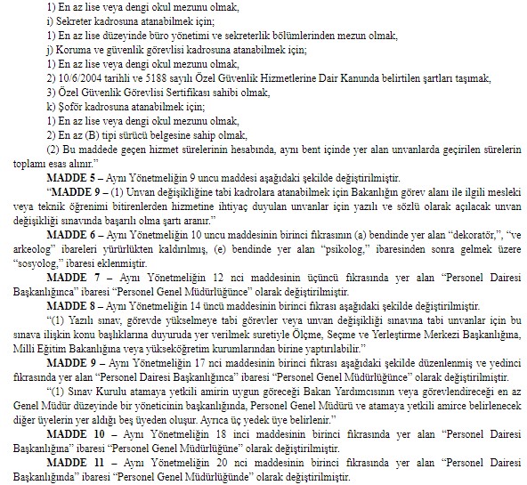 Çevre ve Şehircilik Bakanlığı Personeli Görevde Yükselme ve Unvan Değişikliği Yönetmeliği Değişti!