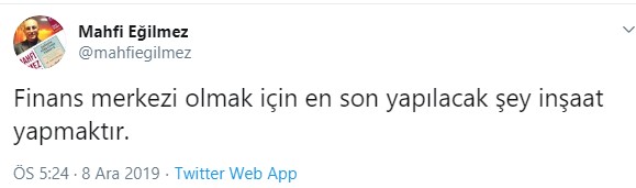 Ekonomist Mahfi Eğilmez'den İstanbul Finans Merkezi Eleştirisi: Bunun İçin En Son İnşaat Yapmamız Lazım!