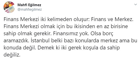 Ekonomist Mahfi Eğilmez'den İstanbul Finans Merkezi Eleştirisi: Bunun İçin En Son İnşaat Yapmamız Lazım!