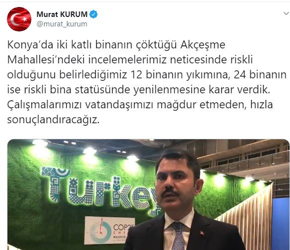 Bakan Kurum: Konya Akçeşme Mahallesi'nde 12 Riskli Bina Yıkılacak, 24 Bina İse Yenilenecek!