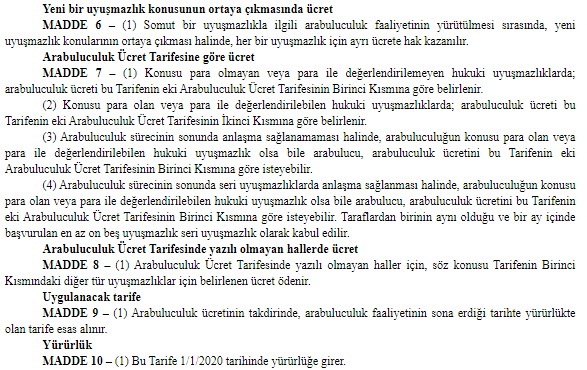 2020 Yılı Arabuluculuk Asgari Ücret Tarifesi Resmi Gazete İle Yayımlandı!