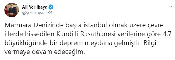 Son Dakika: İstanbul'da Şiddetli Deprem Yaşandı