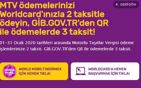 2020 MTV Kredi Kartı Taksit Kampanyaları