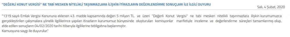 Değerli Konut Vergisi İtiraz Sonuçları Tapu ve Kadastro Genel Müdürlüğü Tarafından Açıklandı!