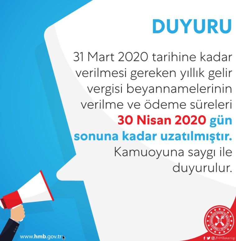 Kira Gelir Vergisi Beyanname ve Son Ödeme Tarihi 2020 Uzatıldı!