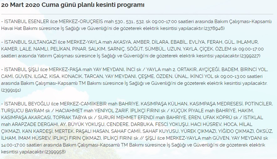 İstanbul'da 9 Saat Elektrik Kesintisi: Elektrikleri Kesilecek İlçe ve Mahallelerin Listesi