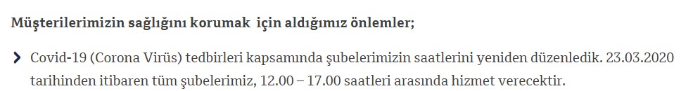 Corana Virüsü Salgını Sonrasında Tüm Bankaların Çalışma Saatleri! İşte Banka Banka Yeni Şube Açılış ve Kapanma Saati Listesi