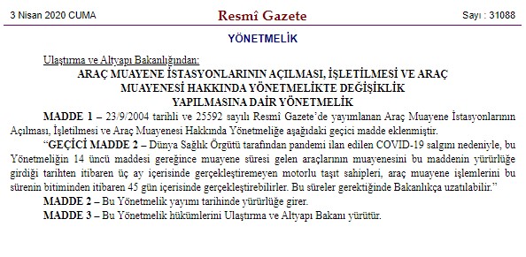 Milyonlarca Araç Sahibinin Beklediği Karar Resmi Gazete İle Yayımlandı, Süre Uzatıldı