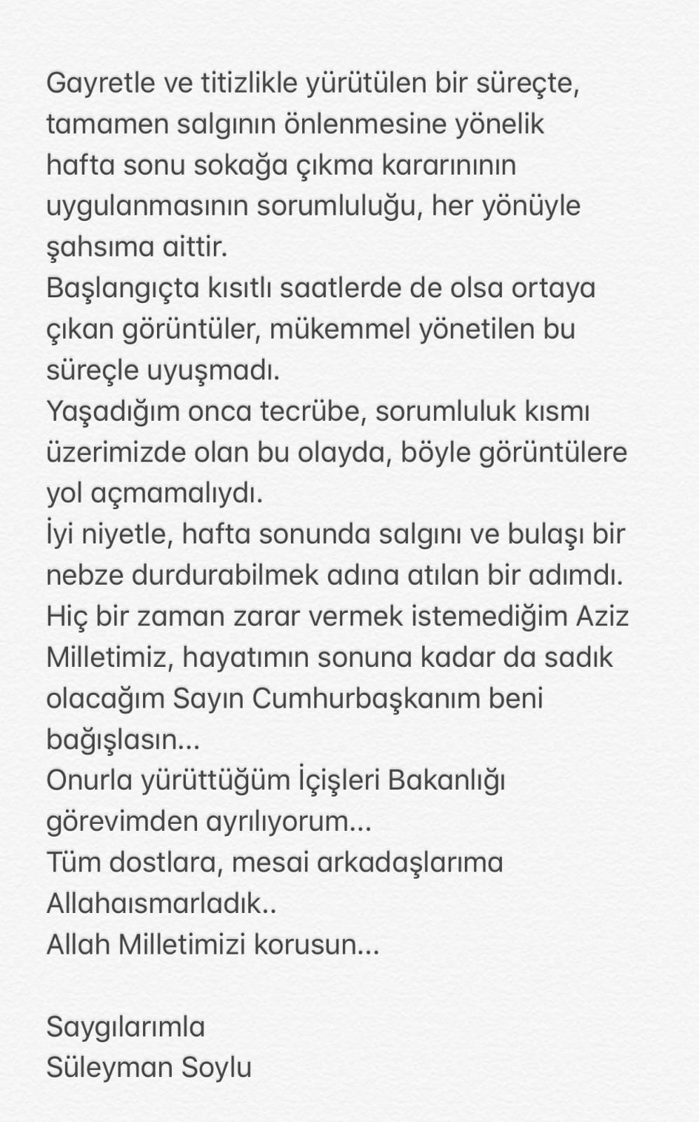 Son Dakika: Cumhurbaşkanı Erdoğan İçişleri Bakanı Süleyman Soylu'nun İstifasını Kabul Etmedi!