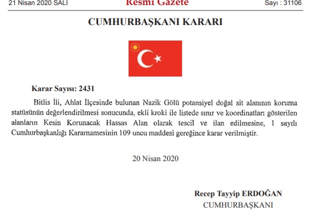 Bitlis, Ankara, Samsun, Konya, Antalya, Mersin, Muğla ve Van İlleri İçin Kesin Korunacak Hassas Alan Listesi Resmi Gazete İle Yayımlandı!