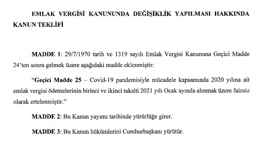 Emlak Vergisi Ertelendi Mi, Kanun Teklifi Mecliste Ne Zaman Görüşülecek?