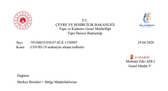 TKGM Yeni Genelge Yayımladı: Covid 19 Nedeniyle Tapu İşlemlerine Yeni Sınırlamalar Geldi!