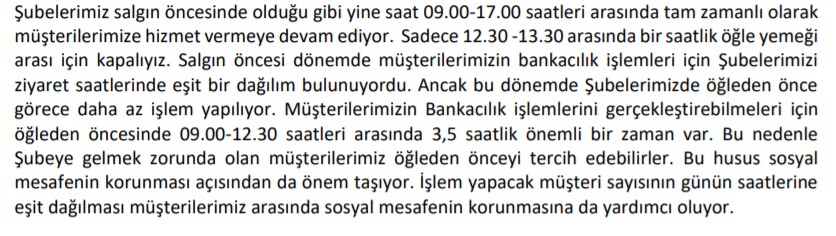 Corana Virüsü Sonrasında Ziraat Bankası, Halkbank, Vakıfbank ve Denizbank Çalışma Saatleri 2020