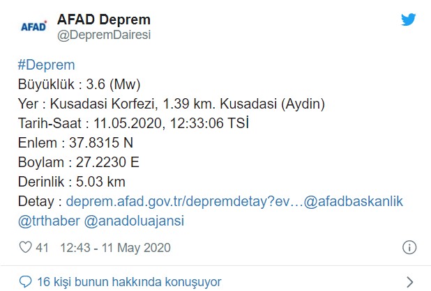 Son Dakika! Kuşadası Depremle Sarsıldı, Deprem Muğla, İzmir ve Çevre İllerde De Hissedildi!