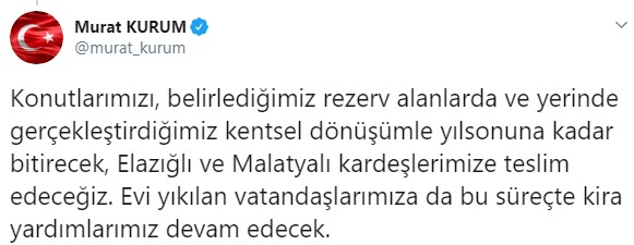 Bakan Murat Kurum'dan Çok Önemli Kentsel Dönüşüm ve Kira Yardımı Açıklaması!