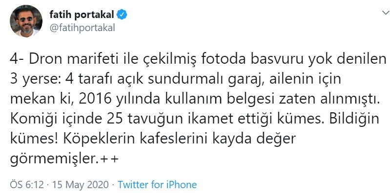 Fatih Portakal'dan Kaçak Villa Açıklaması: Orası 25 Tavuk Olan Kümes!