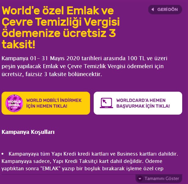 Emlak Vergisi Kredi Kartı Taksit Kampanyaları 2020 Devam Ediyor!