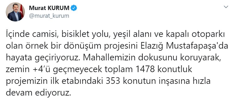 Bakan Murat Kurum'dan Son Dakika Açıklaması: Elazığ Deprem Konutları Ne Zaman Teslim Edilecek?