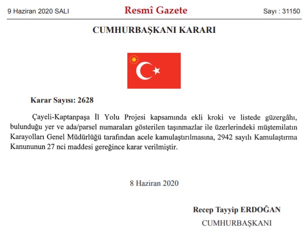 Çevre ve Şehircilik Bakanlığı, BOTAŞ, EPDK ve KGM Acele Kamulaştırma Kararları Resmi Gazete ile Yayımlandı!