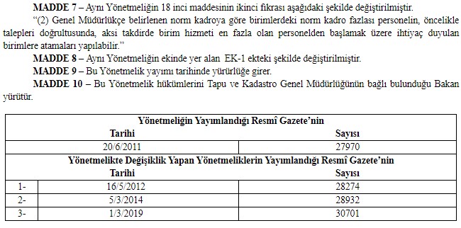 Tapu ve Kadastro Genel Müdürlüğü TKGM Personeli Atama ve Yer Değiştirme Yönetmeliği Değişti!