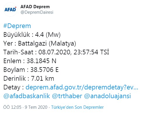 Son Dakika AFAD Deprem Haberi: Malatya Şiddetli Depremle Sallandı!