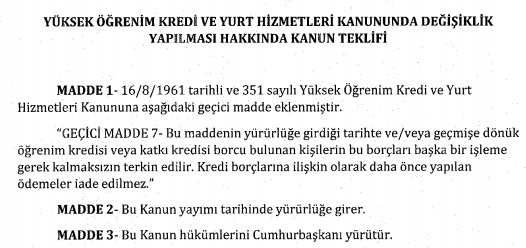 KYK Borçlarına Af Konusunda Son Dakika Gelişmesi: Öğrenim Kredisi Borçlarına Af İçin Meclise Yeni Yasa Teklifi Verildi, Borçlar Silinecek Mi?